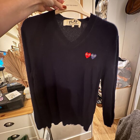 CDG double heart motif sweater - Picture 1 of 3